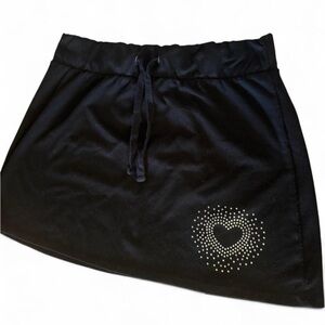 Comfy Y2K Style Wild Fable Black Mini Skirt with Rhinestone Detail